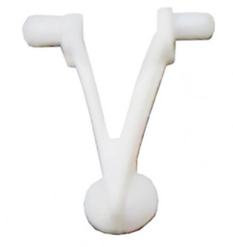 Witte fixatieclip voor borstel/bodemzuiger
