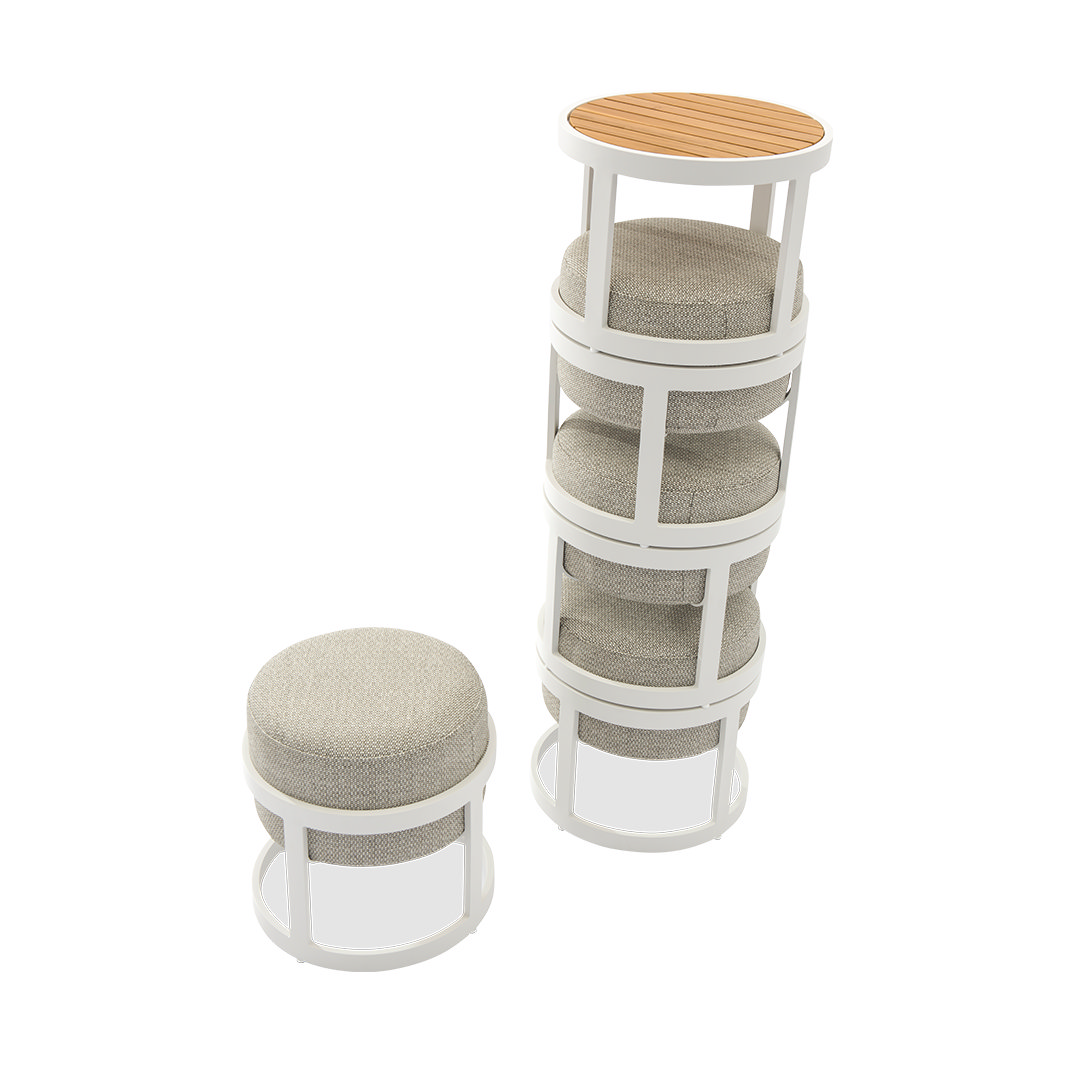 STAY COMPACT SET OM 5 ljusgrå/vit ram