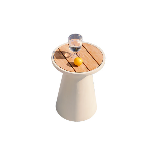 STAY ORGANIC sidebord dia 32 off white/teak