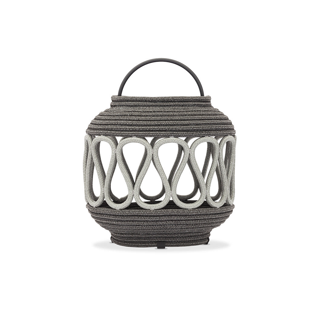 STAY FLÄTA LAMPA ALU RUND STOR - Träkol