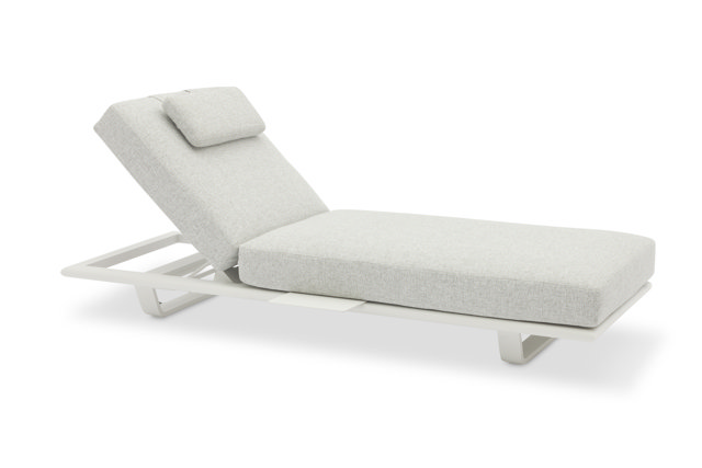 STAY FLEX single sunlounger white frame + pillow stone