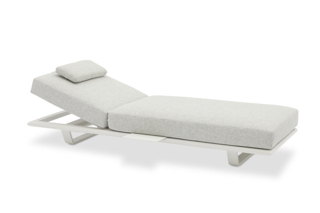 STAY FLEX single sunlounger white frame + pillow stone