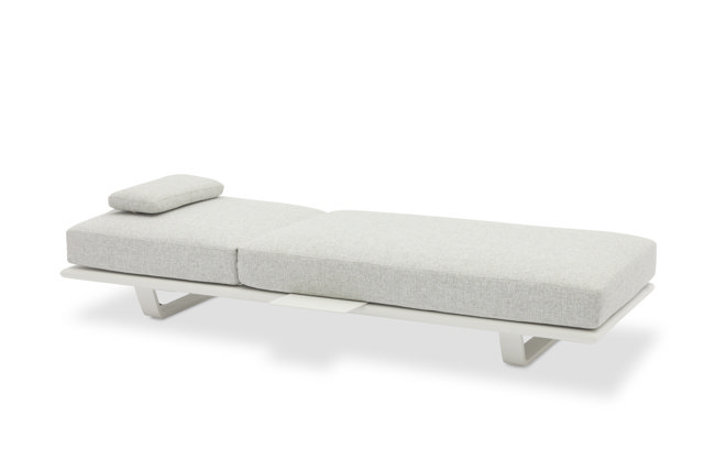 STAY FLEX single sunlounger white frame + pillow stone