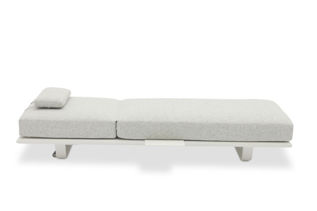 STAY FLEX single sunlounger white frame + pillow stone