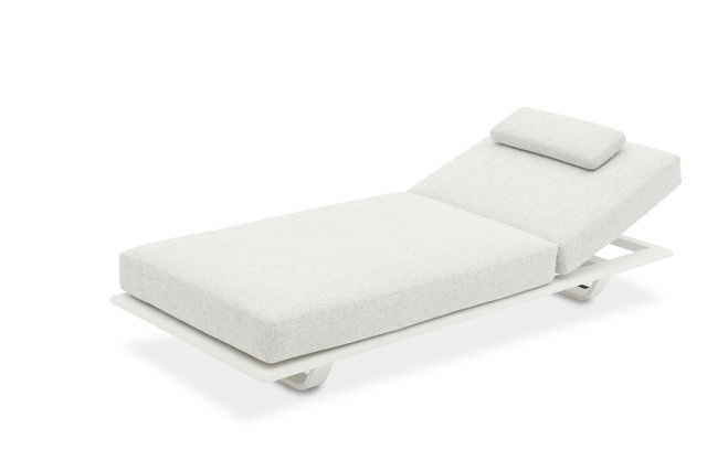 STAY FLEX single sunlounger white frame + pillow stone