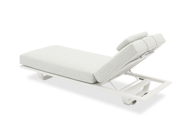 STAY FLEX single sunlounger white frame + pillow stone