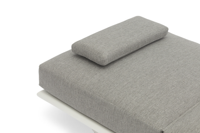 STAY FLEX enkel solstol vit ram + kudde askgrå