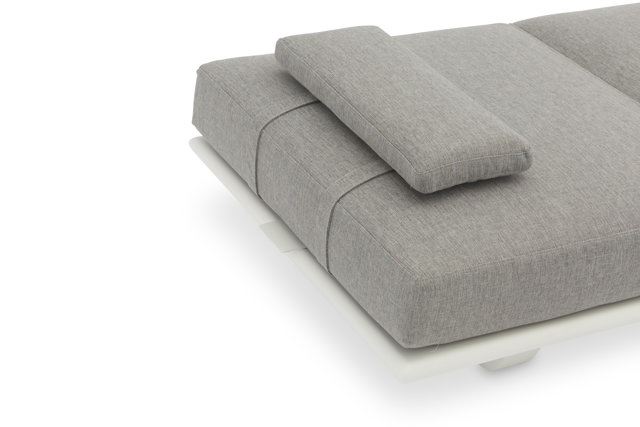 STAY FLEX enkel solstol vit ram + kudde askgrå