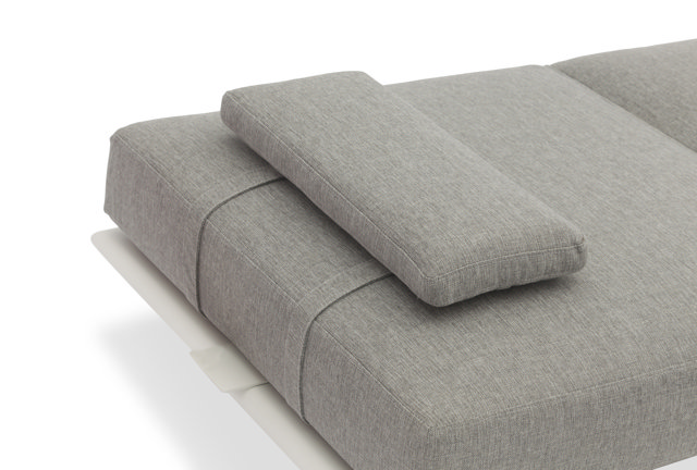 STAY FLEX enkel solstol vit ram + kudde askgrå