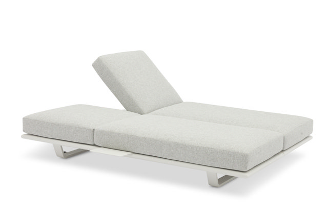STAY FLEX double sunlounger white frame + pillow stone