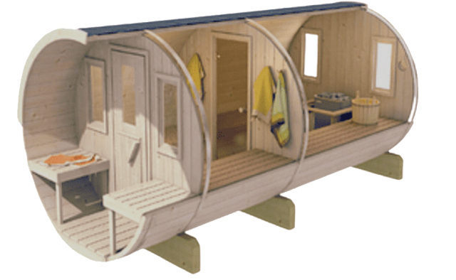 Sauna en tonneau 400 cm