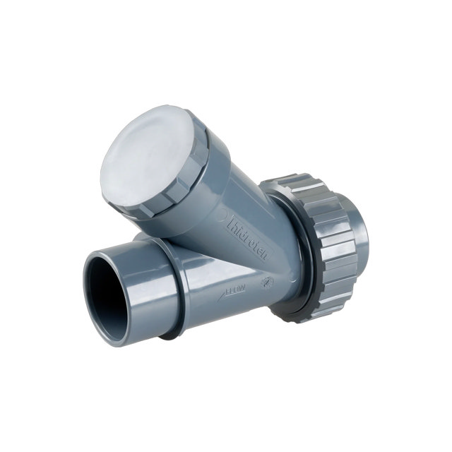 PVC kontraventil Y med kugle PN10 - 75 mm enkelt kobling