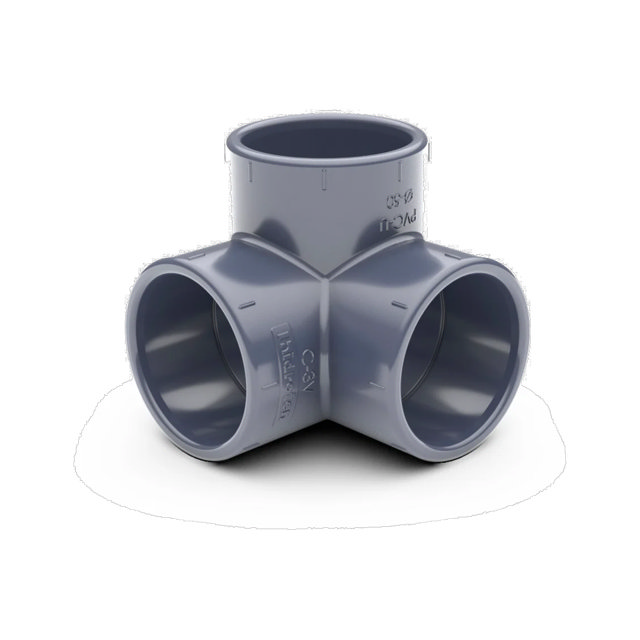 PVC 3-vägs armbåge 90° PN10 - 50mm