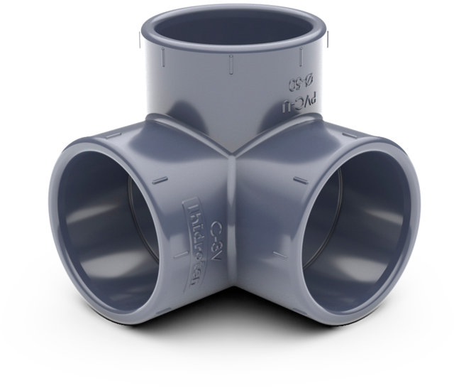 PVC 3-vägs armbåge 90° PN10