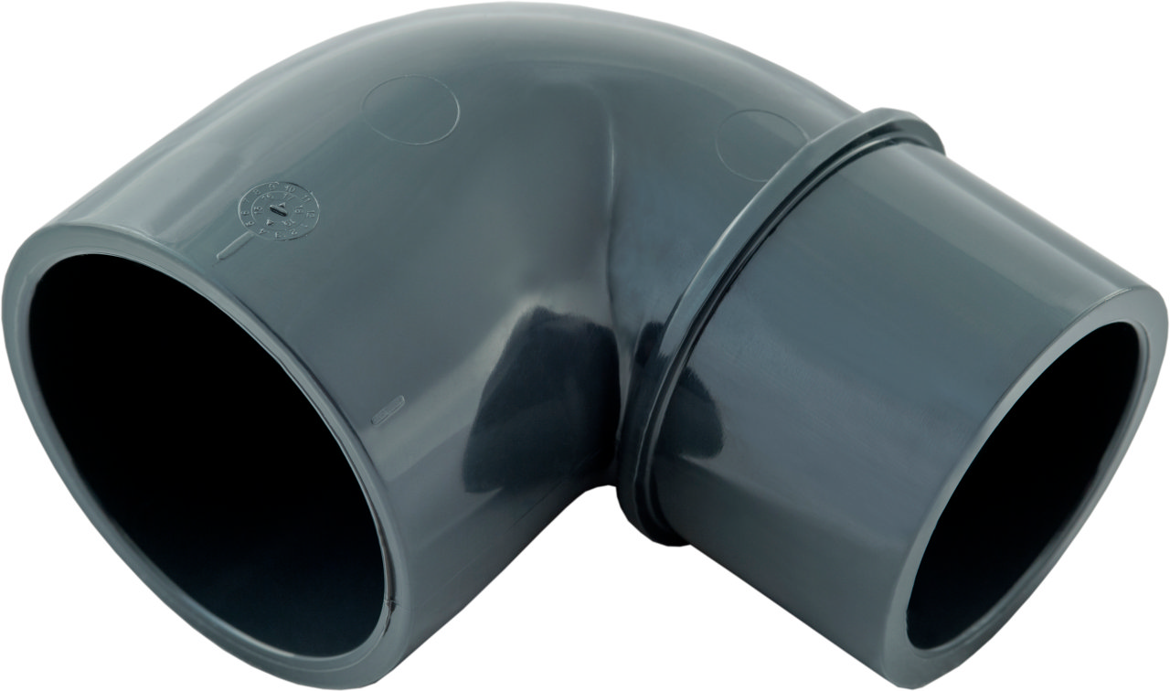 PVC armbåge 90° avsmalnande PN16