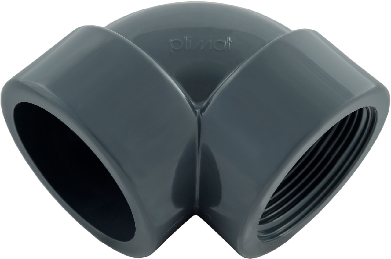 PVC Knie 90° verlopend PN10 - mof x bi dr