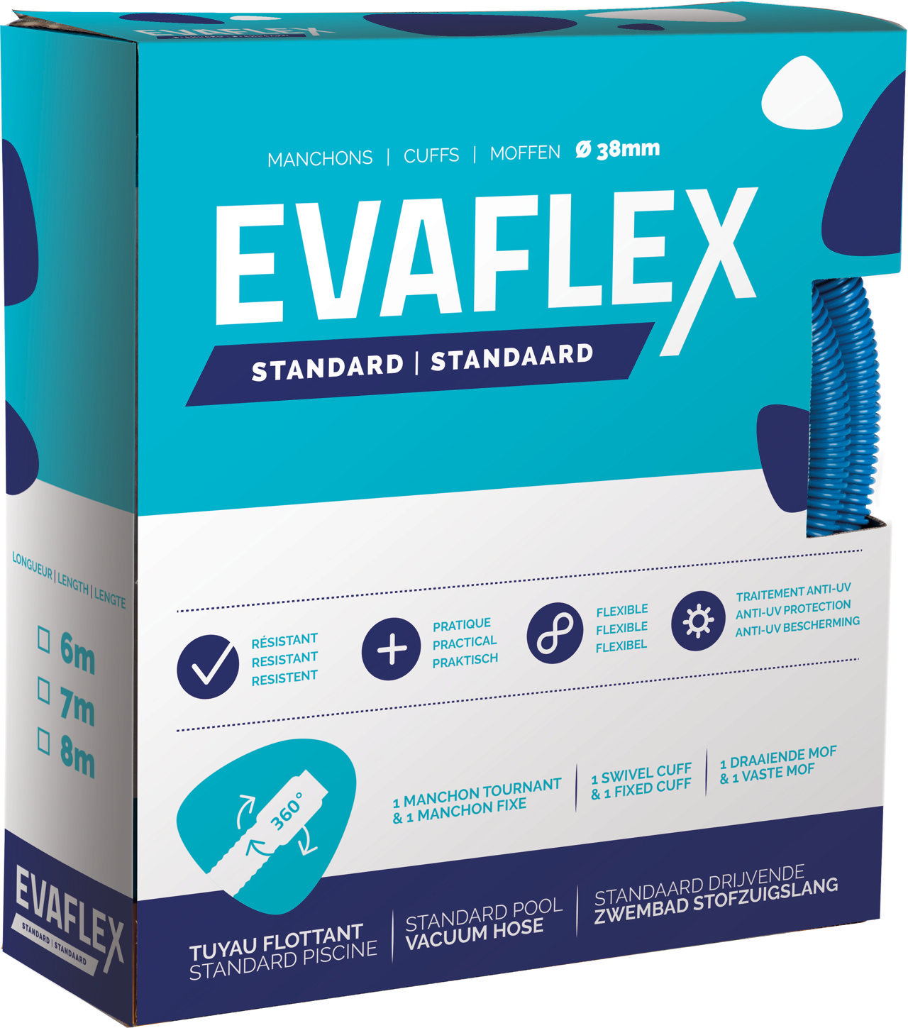 EVAFLEX Standard pool vacuum hose Ø 38mm