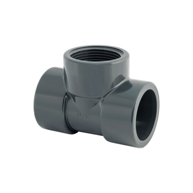 PVC T-stuk 90° verlopend PN10 - mof x bi dr