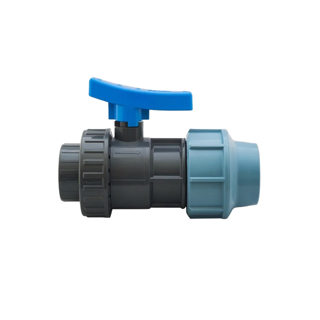 PE klemkoppeling kogelkraan PVC 63mm x 2