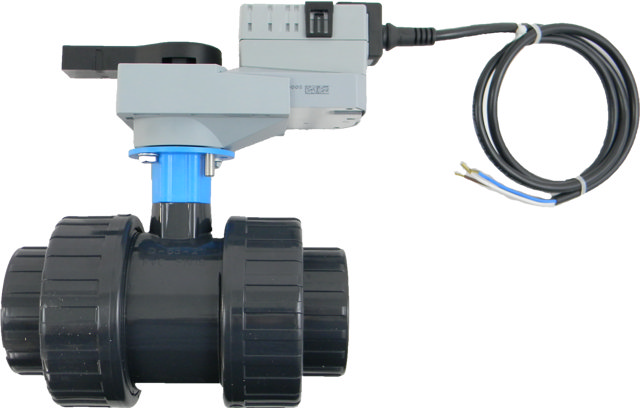 PVC electric 2-way valve 63mm 230V