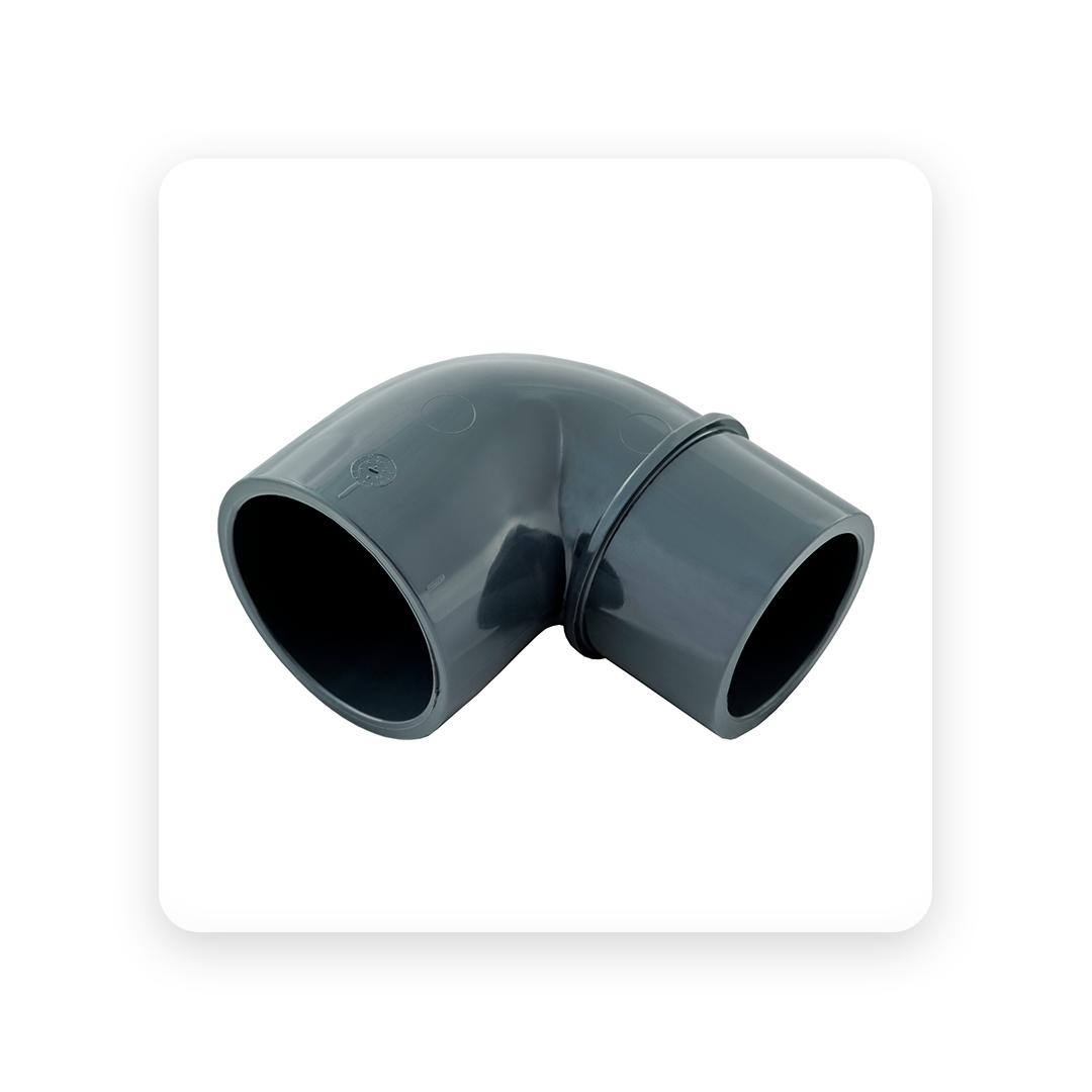 PVC Coude 90° réduit PN 16 - 50x50/40 mm