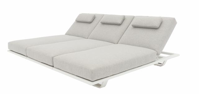 STAY FLEX triple sunlounger stone/ white frame