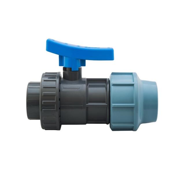 Quick coupling PVC transition Ball Valve for PE pipe Ø 50x1'1/2