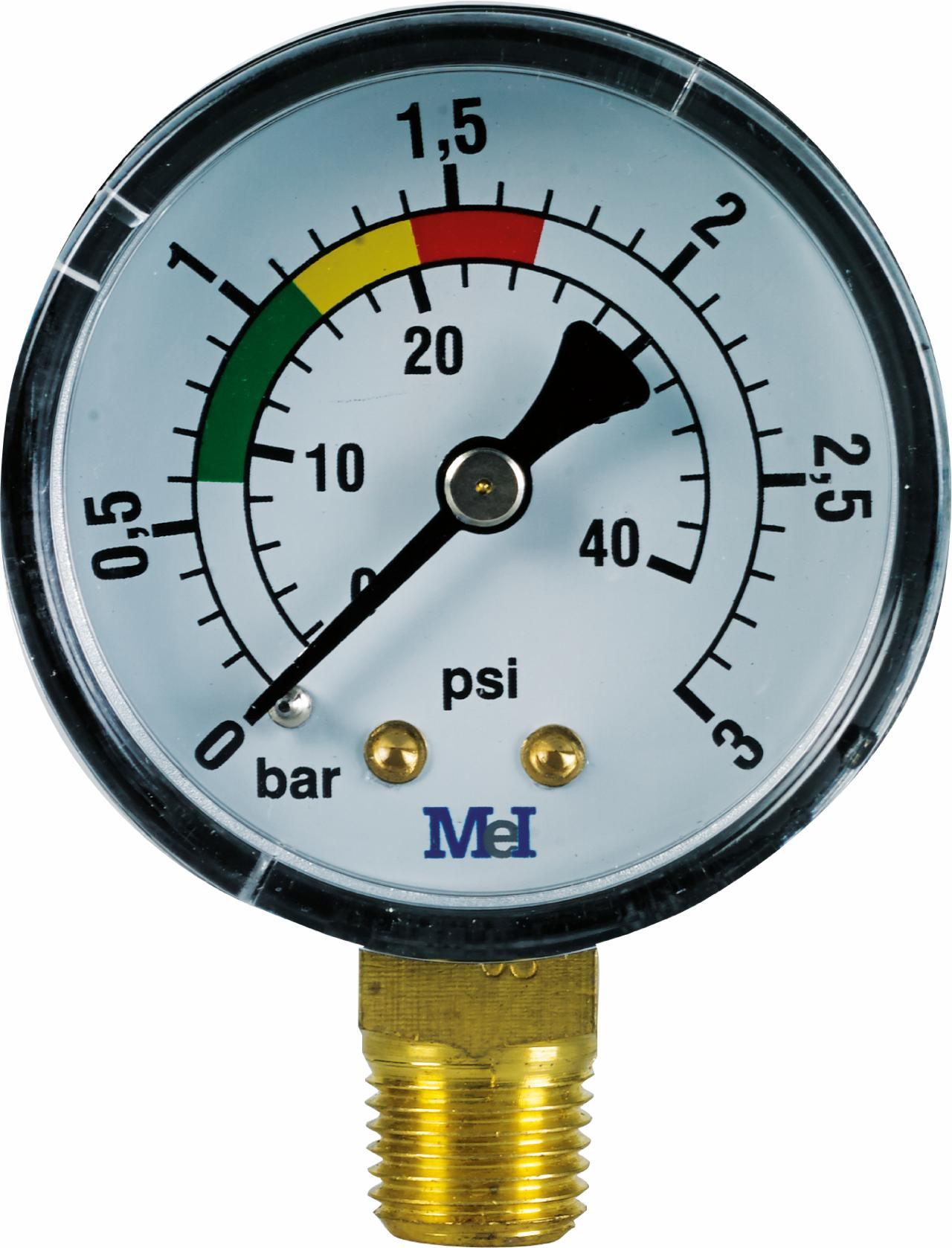 Manometer ABS droog onderaansluiting 1/4