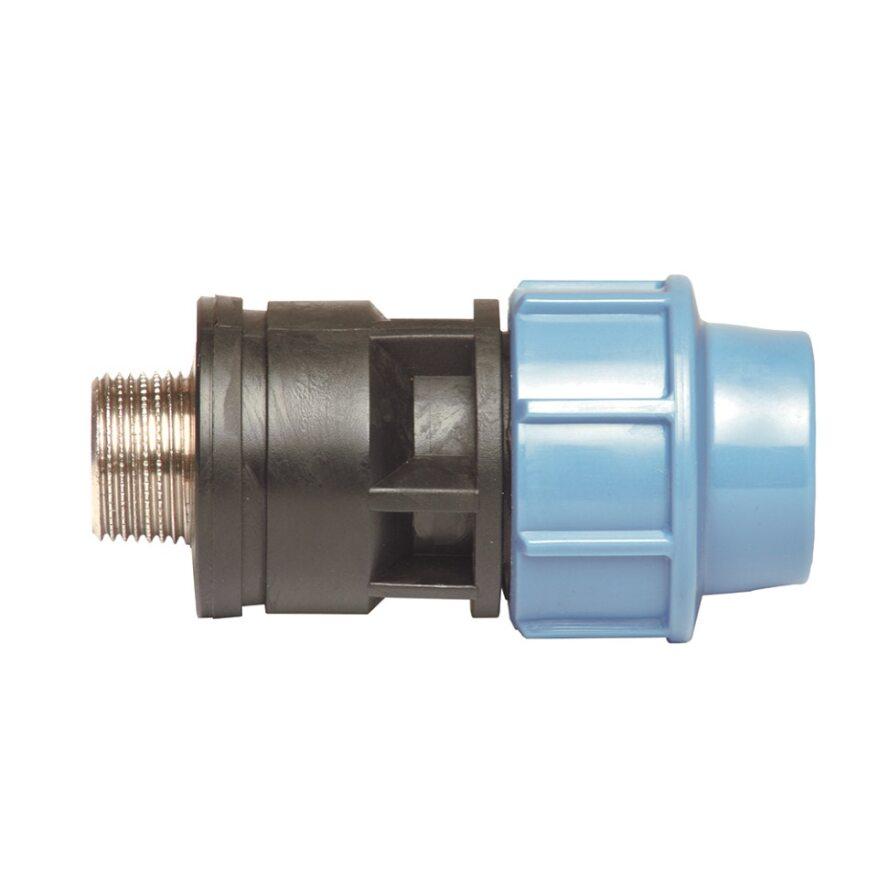 Male PE compression fitting with brass threaded insert - Ø 50x1'1/2