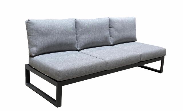 STAY FLEX Triple Sofa Ash grey/charcoal frame