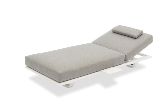 STAY FLEX Single sunlounger Ash grey/white frame