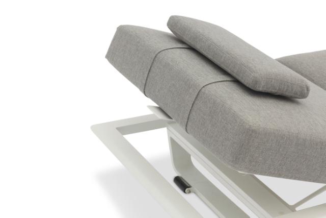 STAY FLEX Single sunlounger Ash grey/white frame