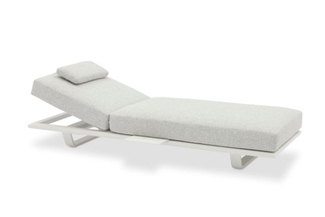 STAY FLEX Single sunlounger stone/white frame