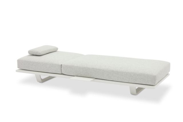 STAY FLEX Single sunlounger stone/white frame