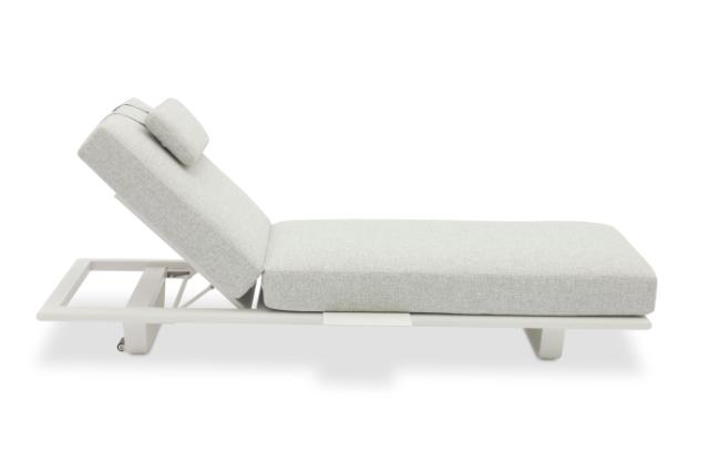 STAY FLEX Single sunlounger stone/white frame