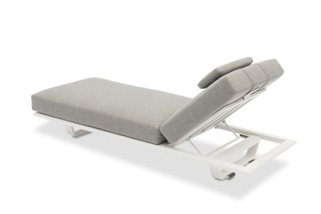 STAY FLEX Single sunlounger Ash grey/white frame