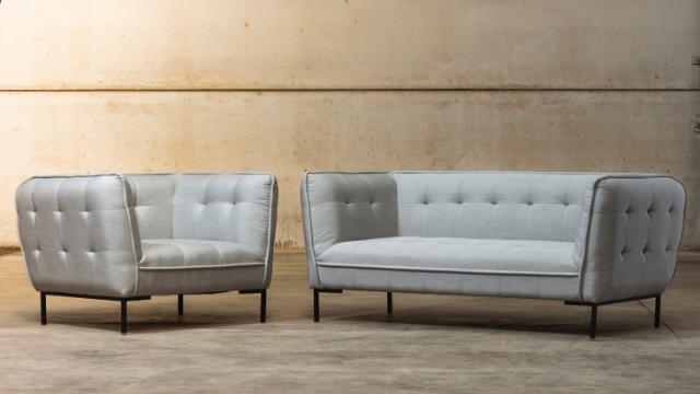 STAY GRID DOUBLE SOFA Lead Chiné