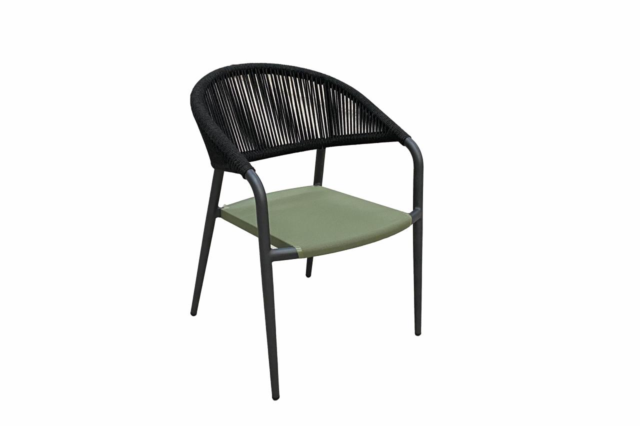 STAY NATURAL Rope Chair black rope (avec coussin)