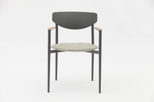 STAY NATURAL Alu CHAIR Charcoal (4 p/carton) incl. coussin