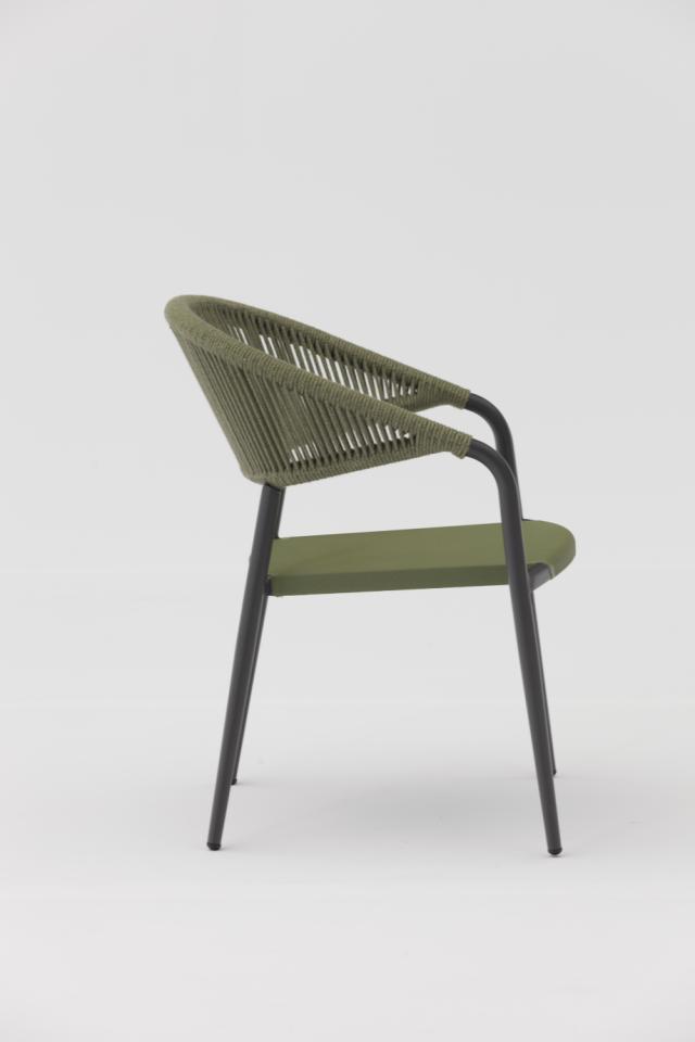 STAY NATURAL Rope Chair green rope (incl coussin)