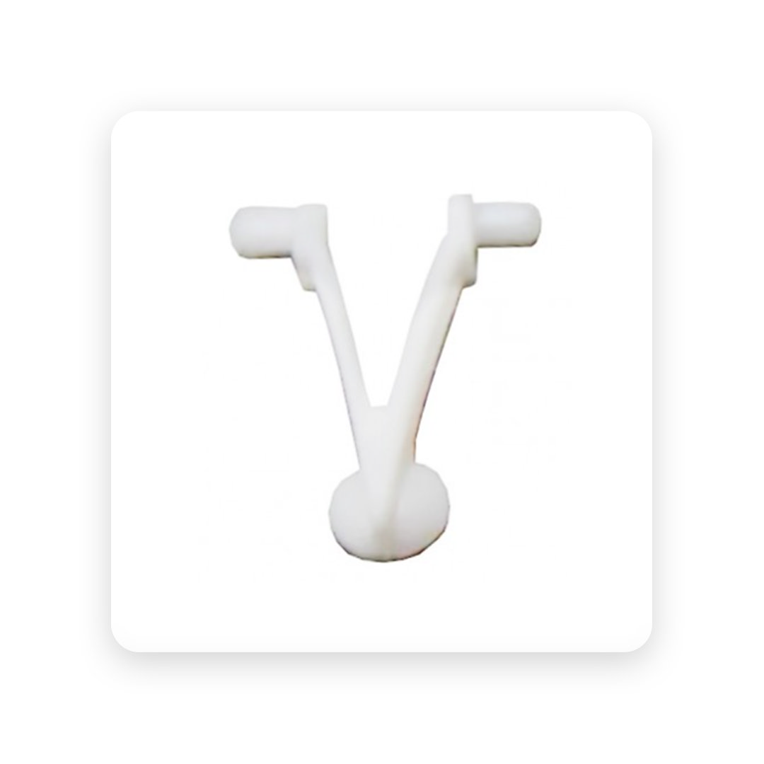 Fixation clip white for brush/buttom piston