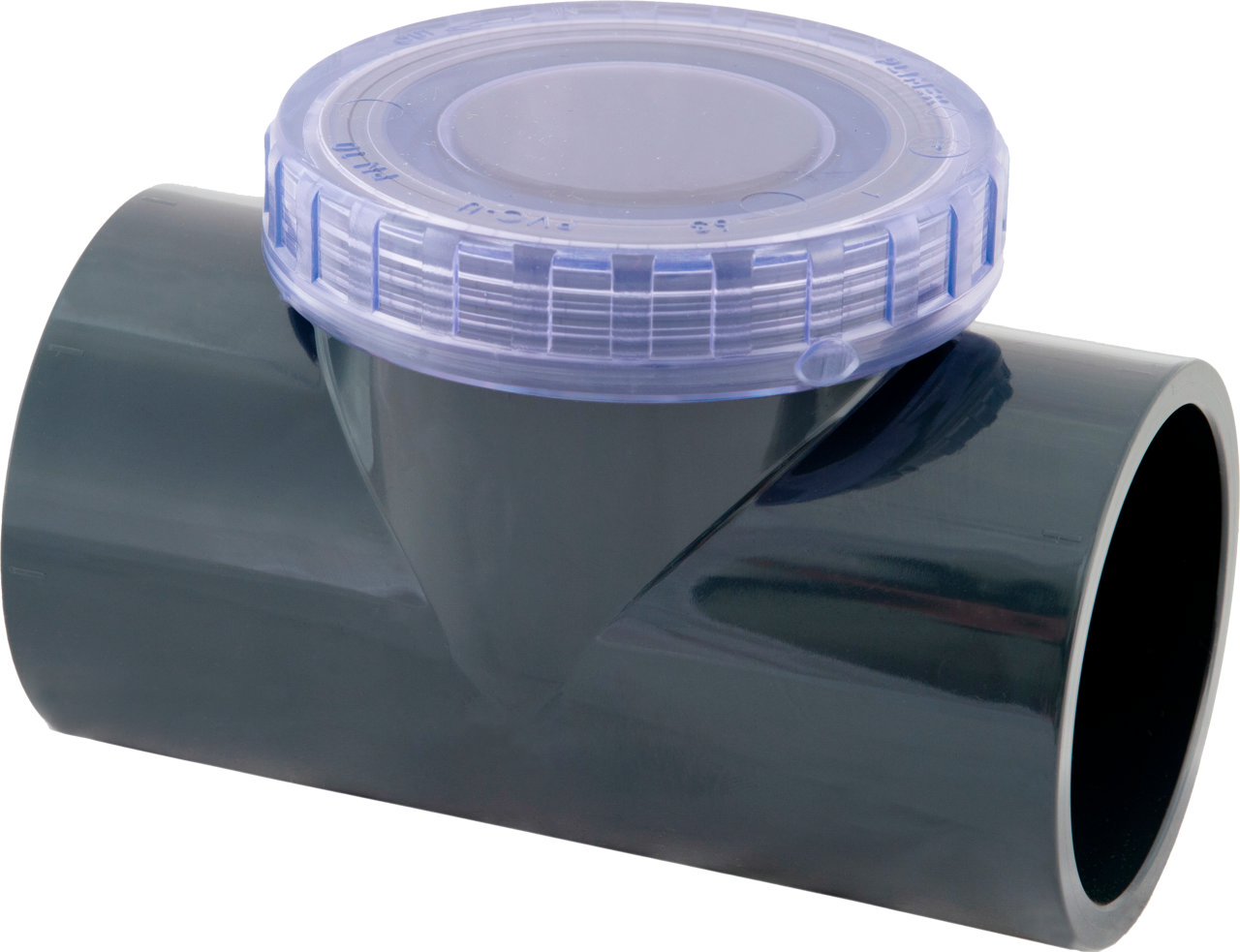PVC Backventil T-stycke med transparent lock PN10